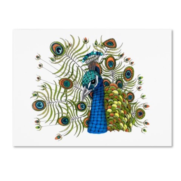 Trademark Fine Art The Tangled Peacock 'Percival Peacock' Canvas Art, 18x24 ALI13464-C1824GG